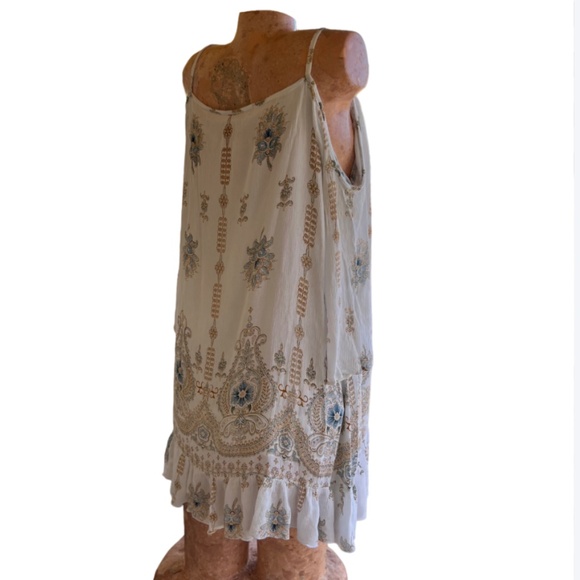 Cotton Peasant Sundress with Strap & Off-the-Shoulder 3/4 Sleeve Length - Picture 6 of 10